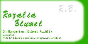 rozalia blumel business card